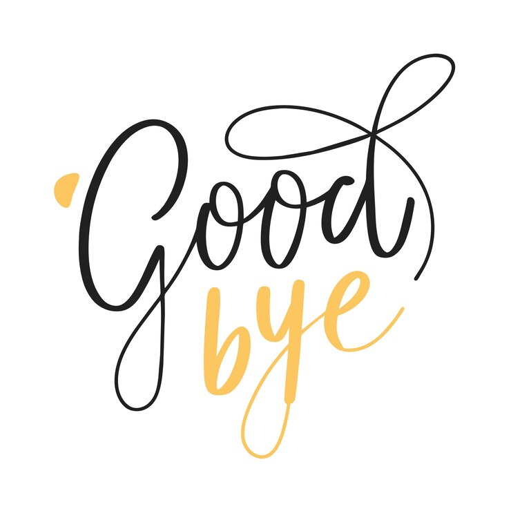 Vector doodle style good bye calligrafie geïsoleerd op witte achtergrond