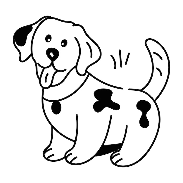 a doodle style icon of cute domestic dog