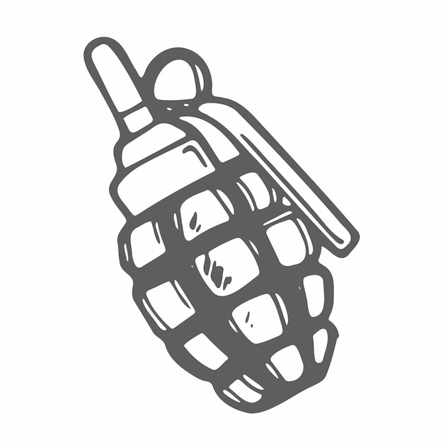 Doodle style pineapple hand grenade illustration in vector format