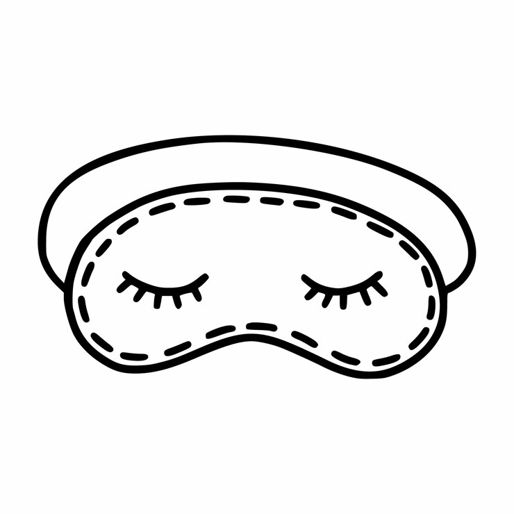 낙서 스타일 수면 마스크 벡터 개요 아이콘