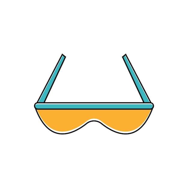 Doodle style summer sunglasses icon vector design