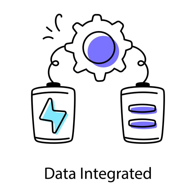 Vector doodle style workflow icon