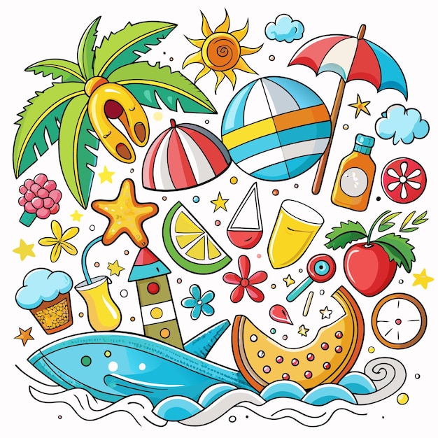 Vector doodle summer