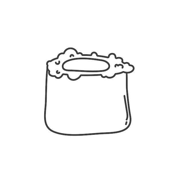 ゴマ和食寿司ロールを落書き 寿司ロール漫画スタイル アイコン白背景に分離 ベクトル漫画寿司ロゴ アイコン 手描きスタイル寿司ロール アジア料理