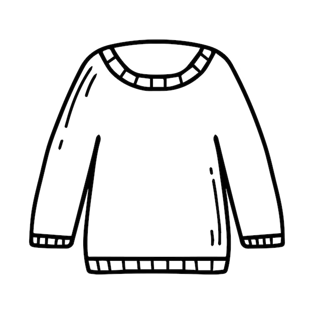 Maglione doodle illustrazione vettoriale abiti autunnali