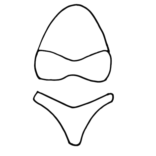 Vector doodle swimsuit for woman hand drawn clipart
