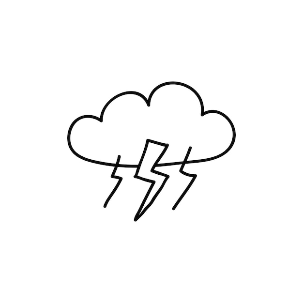 Doodle thunderstorm cloud