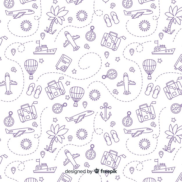 Vector doodle travel background