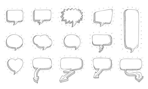 Doodle vector arrows and design elements Hand drawn set of icons frames borders arrows