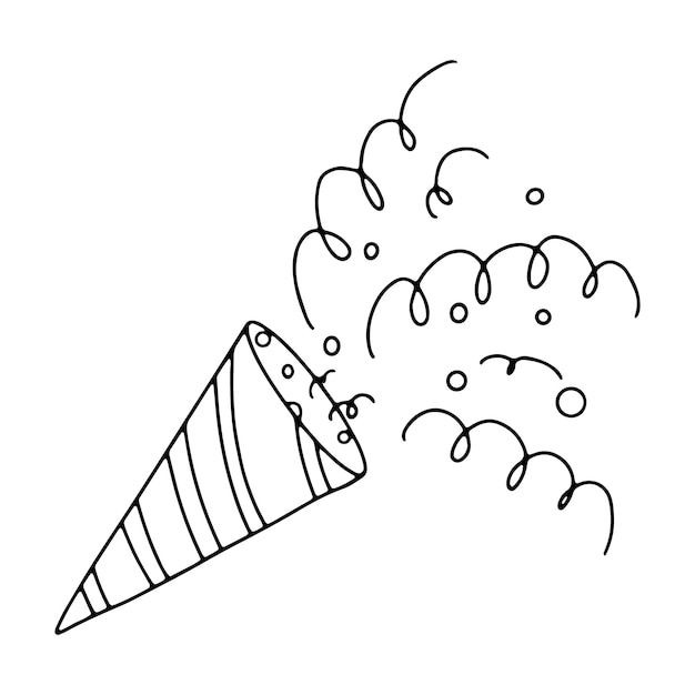 Doodle vector icoon van een feestelijk vuurwerk vuurwerk