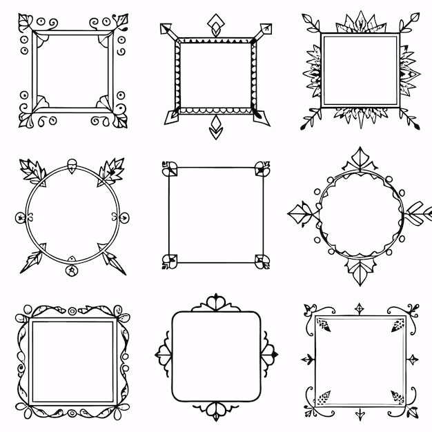 Premium Vector | Doodle vintage frame
