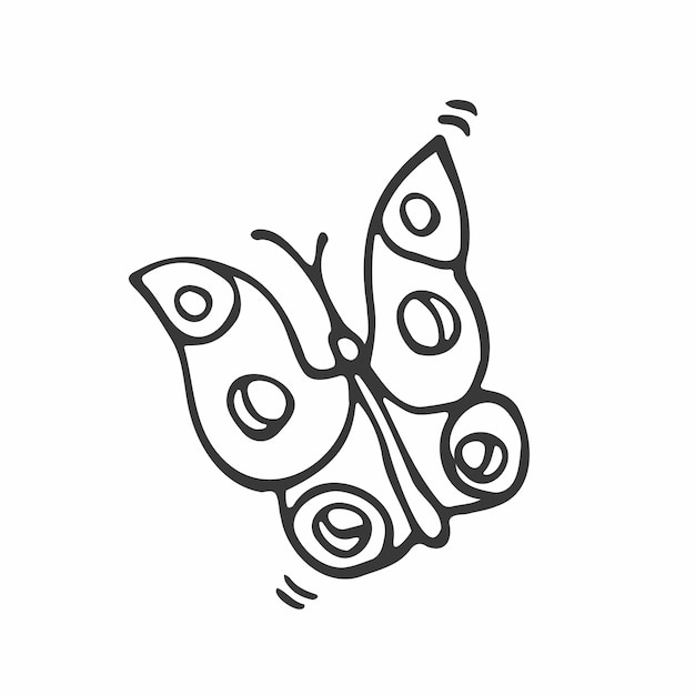 Doodle vlinder schets. Vector illustratie. Lente-concept