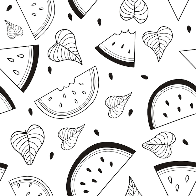 Doodle watermelon pattern