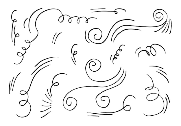 doodle wind illustration vector hand drawn style isolated on white background