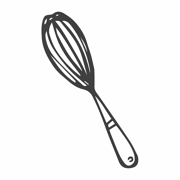 Vector doodle wire whisk icon in vector hand drawn wire whisk icon in vector