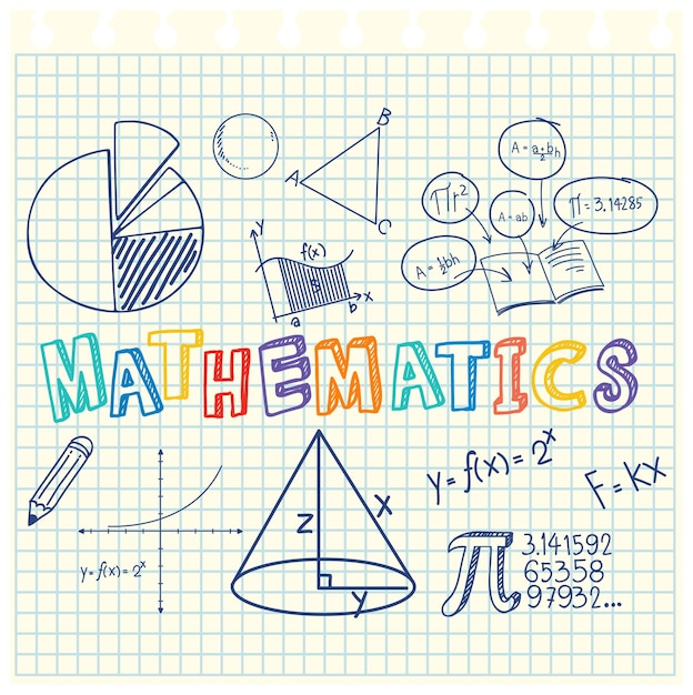 Vector doodle wiskundige formule met wiskunde lettertype