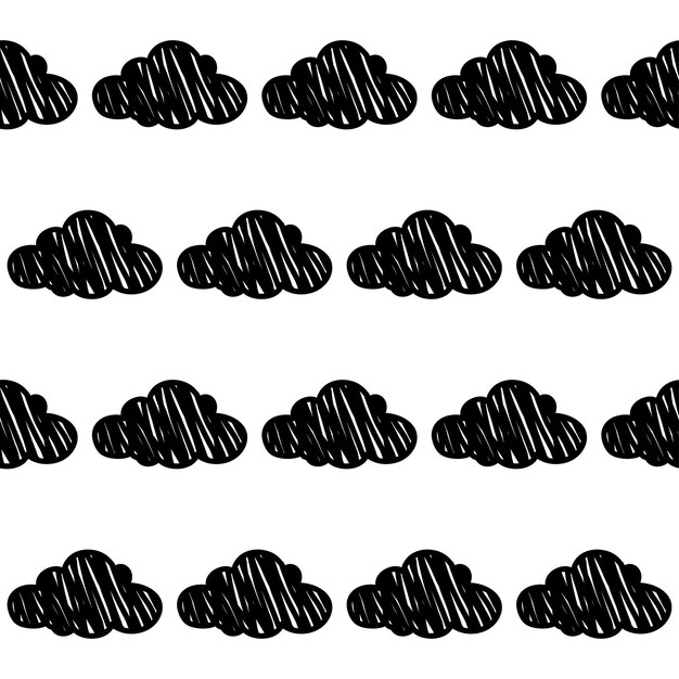 Doodle wolken naadloze patroon achtergrond. abstract wolkenstaal voor kaart, uitnodiging, poster, textiel, tasprint, moderne werkplaatsreclame, t-shirt enz.