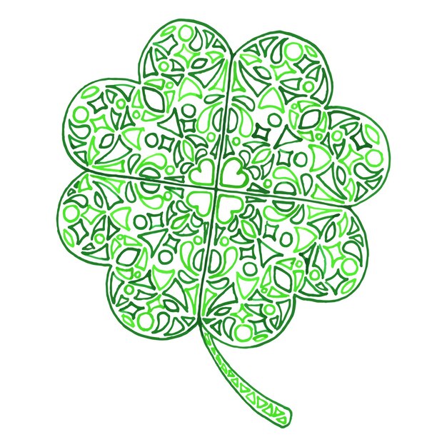 Vector doodle zentangle clover shamrock saint patrick's day vector isolated