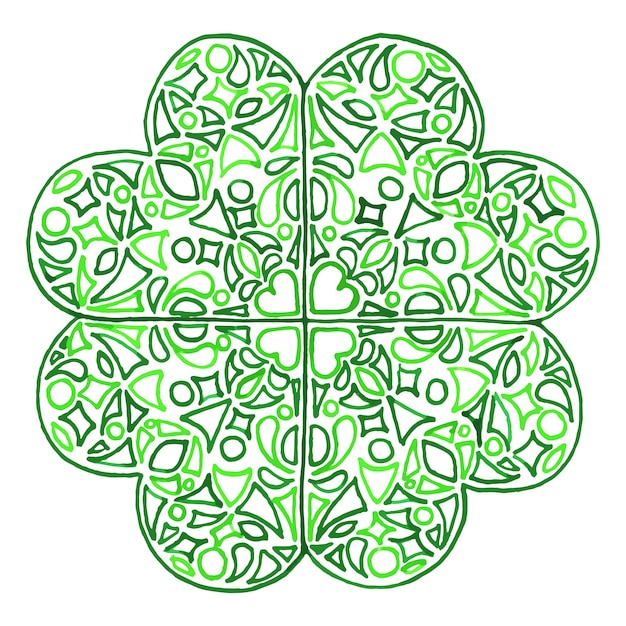 Vector doodle zentangle clover shamrock saint patrick's day vector isolated