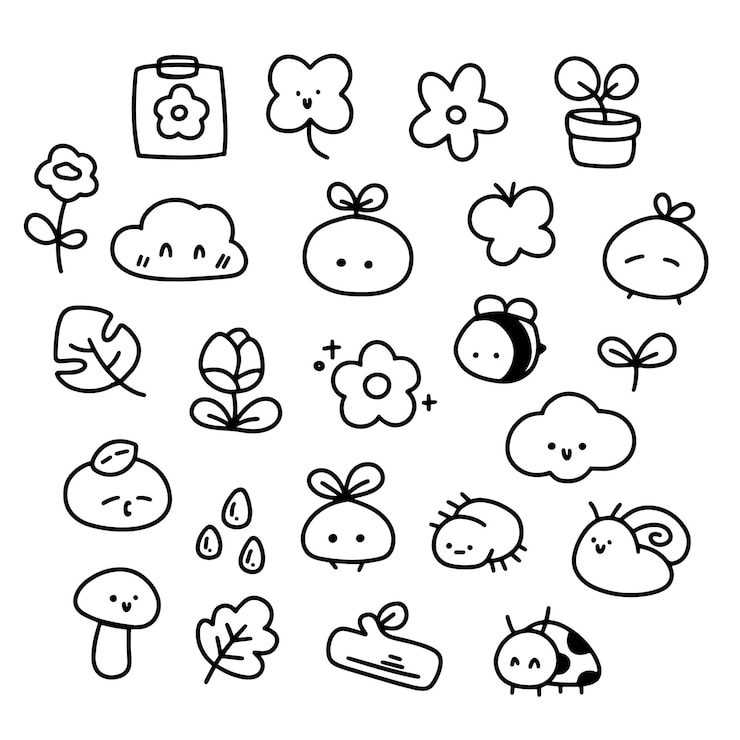Vector doodles art element design for templates