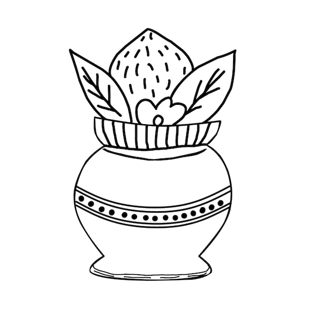 Doodles of Indian elements please on a white background outline