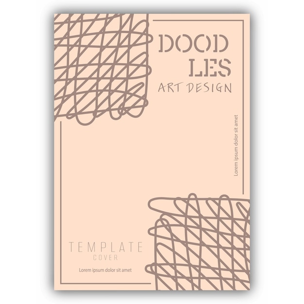Vettore doodles una nuova tendenza nella progettazione di copertine banner manifesti brochure riviste idea creativa del catalogo interior design e decorazione