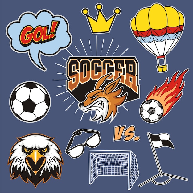 Vector doodles soccer and  elements