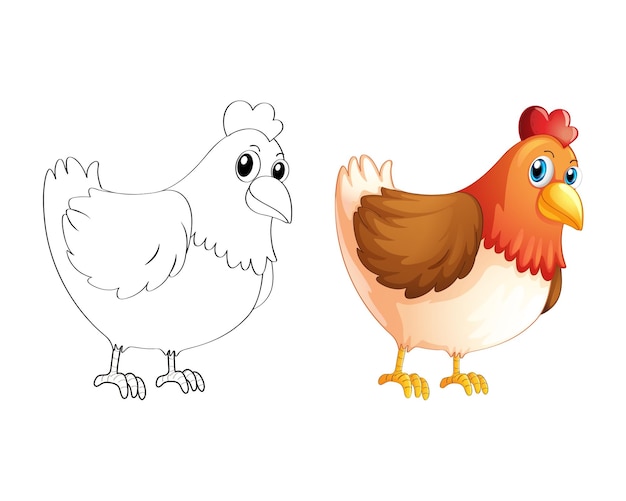 Doodles tekenen dier voor kip vector illustratie