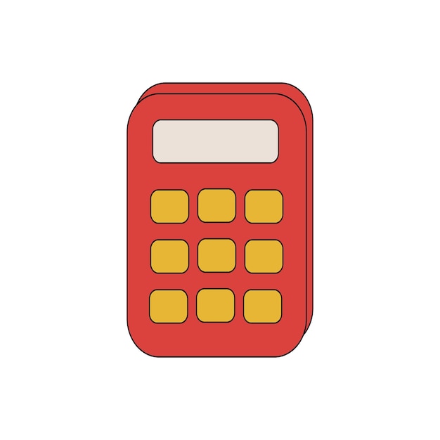 Vector a doodlestyle calculator a flatstyle calculator icon