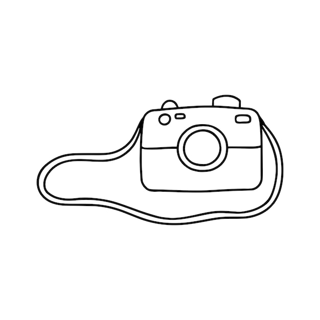 Doodlestyle camera Isolated on a white background Vector illustration