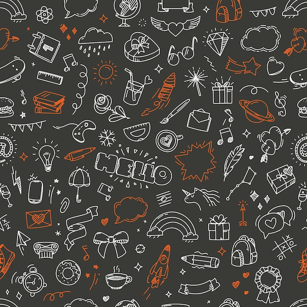 Doodling seamless pattern