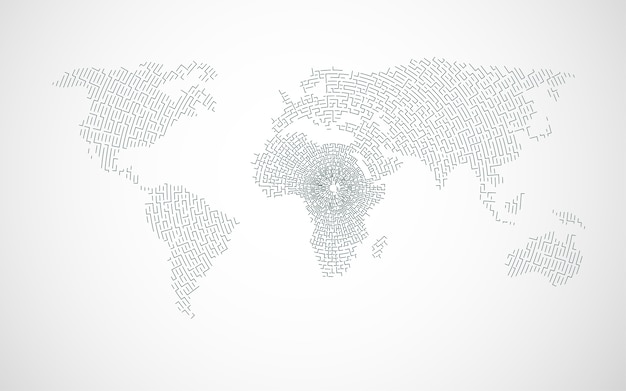 Vector doolhof wereld