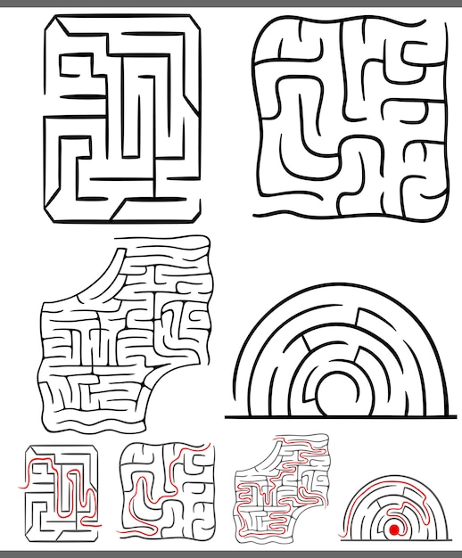 doolhoven of labyrinten diagrammen instellen