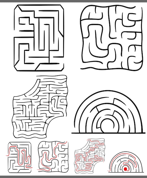 Doolhoven of labyrinten diagrammen instellen