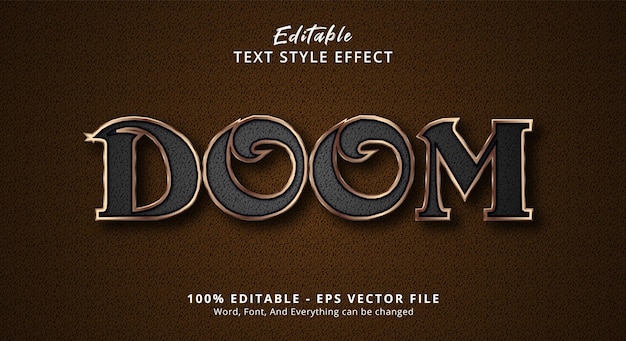 Vettore effetto testo modificabile doom