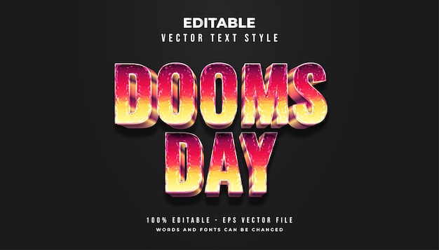 Dooms day-tekststijl met kleurrijke verlopen en armoedige en vuile textuur