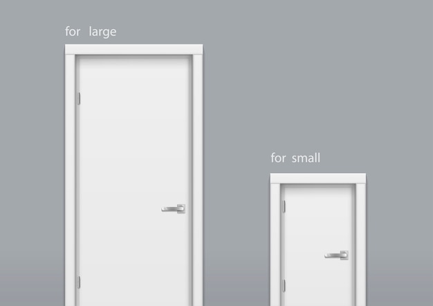 Vector door big and small