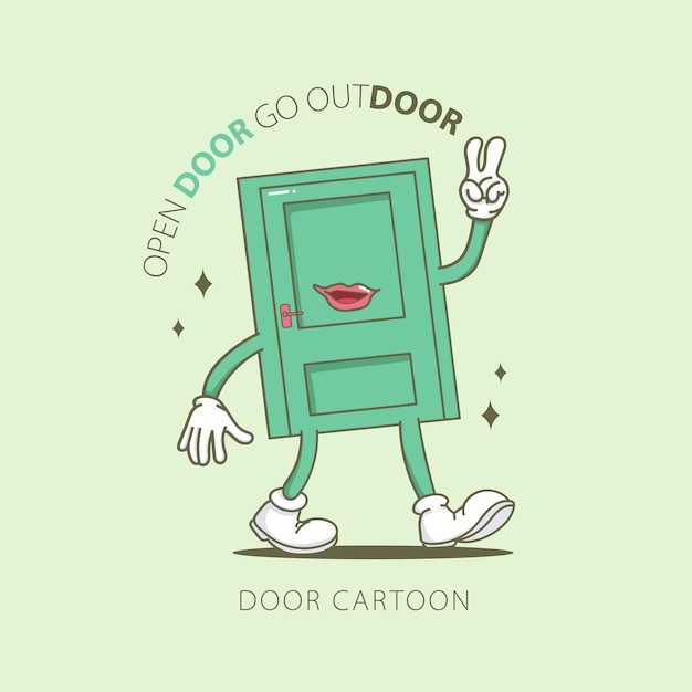 Vector door cartoon