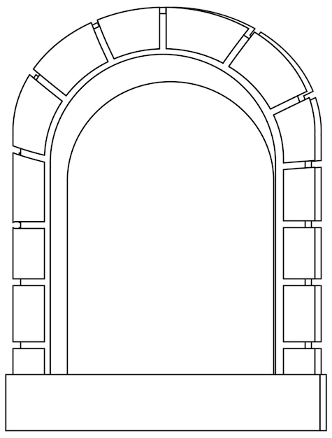 Vector door doodle outline for colouring