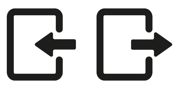 door entrance, exit arrow signs, simple linear element illustration, eps 10