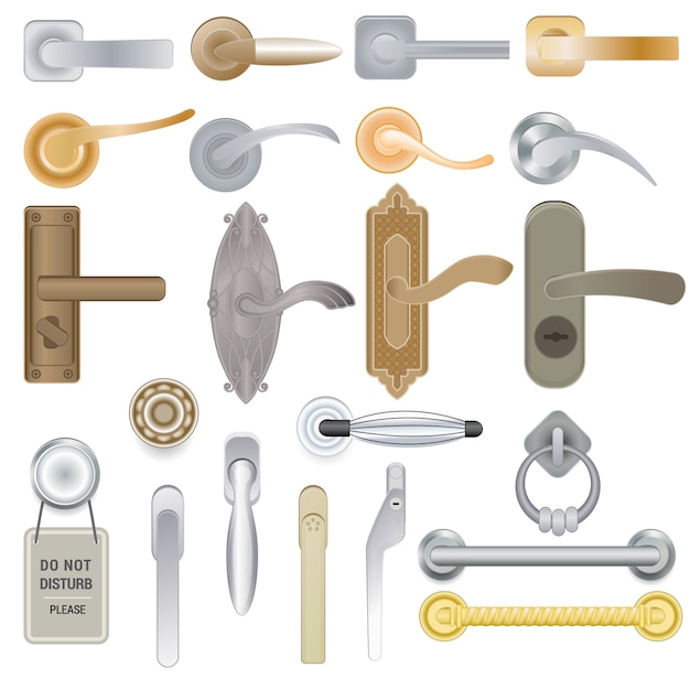 Vector door handle, doorknob set