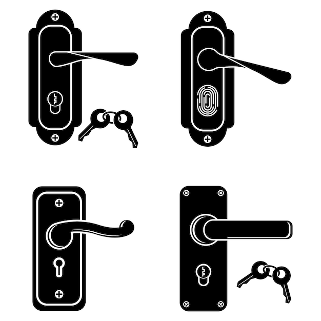 Vector door handle icon logovector design illustration template