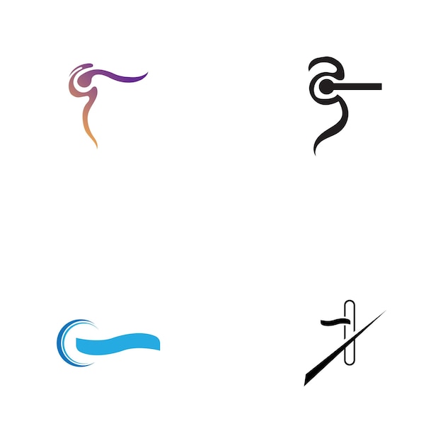 Дизайн векторного логотипа и символа дверной ручки