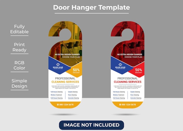 Vector door hanger design template