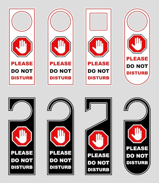Door hanger do not disturb handle knob tags hotel room signage labels hand signs card prohibition