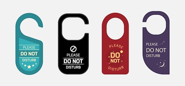 Vector door hanger flat icon design vector illustration do not disturb sign