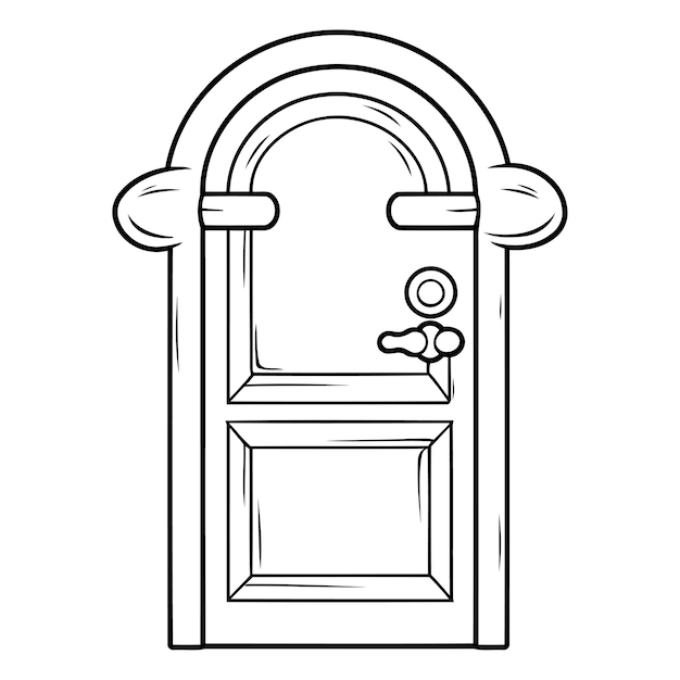 Vector door icon outline illustration of door vector icon for web