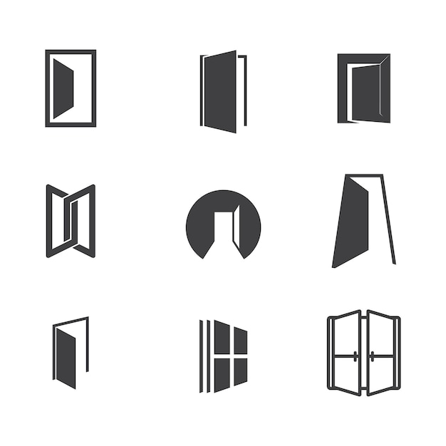 Door icon in trendy flat style