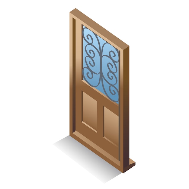 Vector door illustration. game elements asset