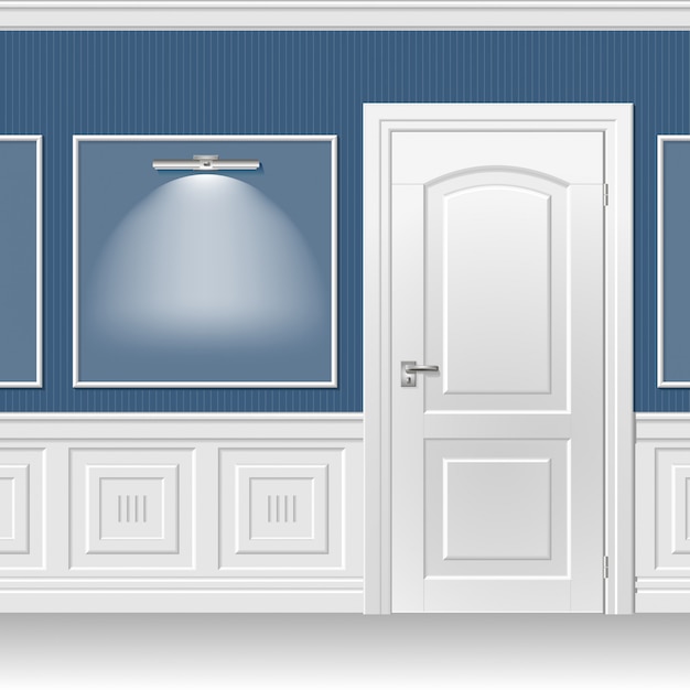 ベクトル 水色の壁のドア